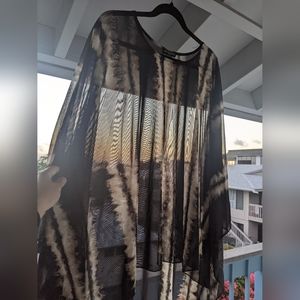 Sheer beach coverup, short in front